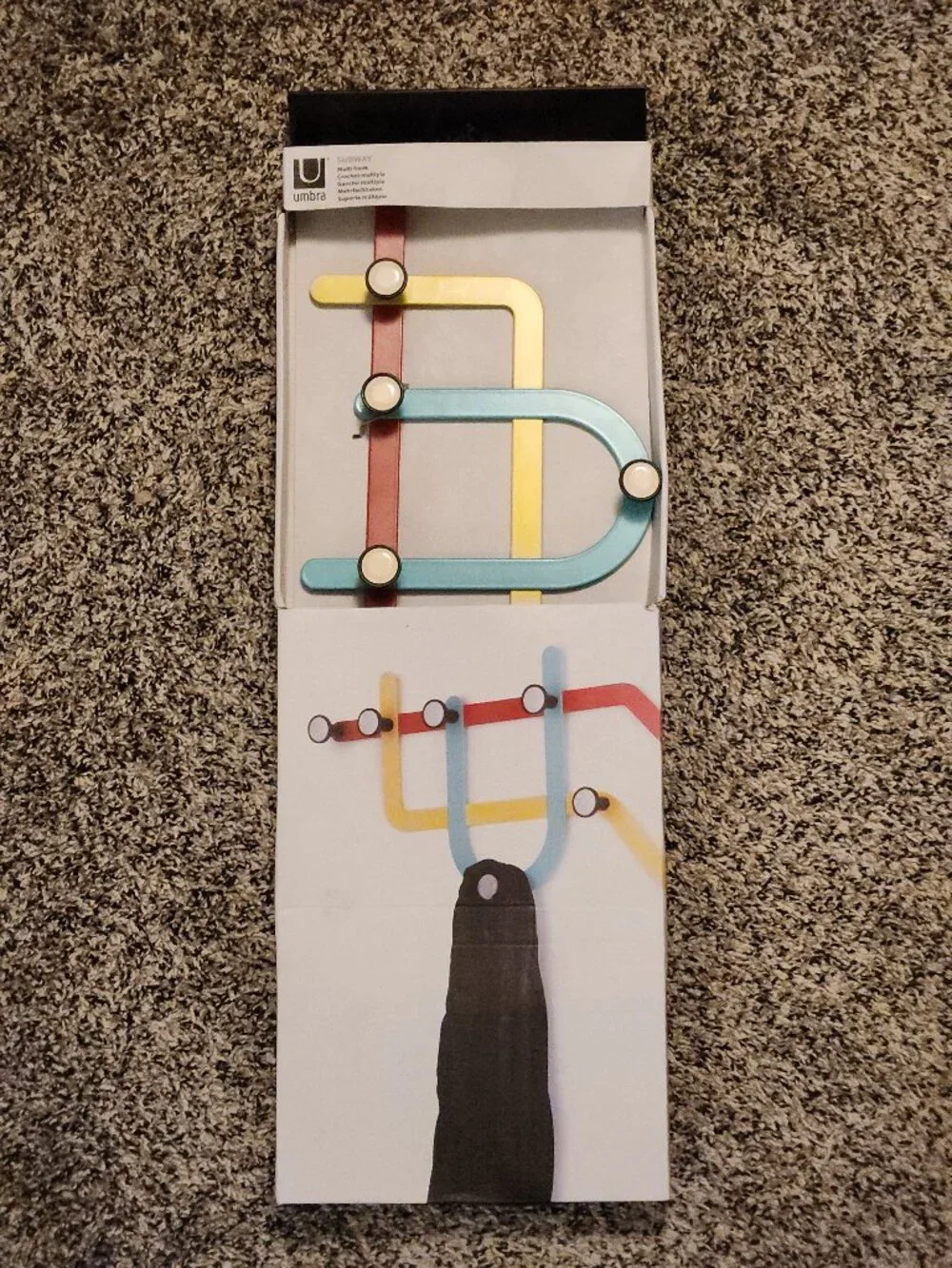 NIB Umbra Subway Wall Mount Coat Hanger / Alan Wisniewski Design / 10 Hooks